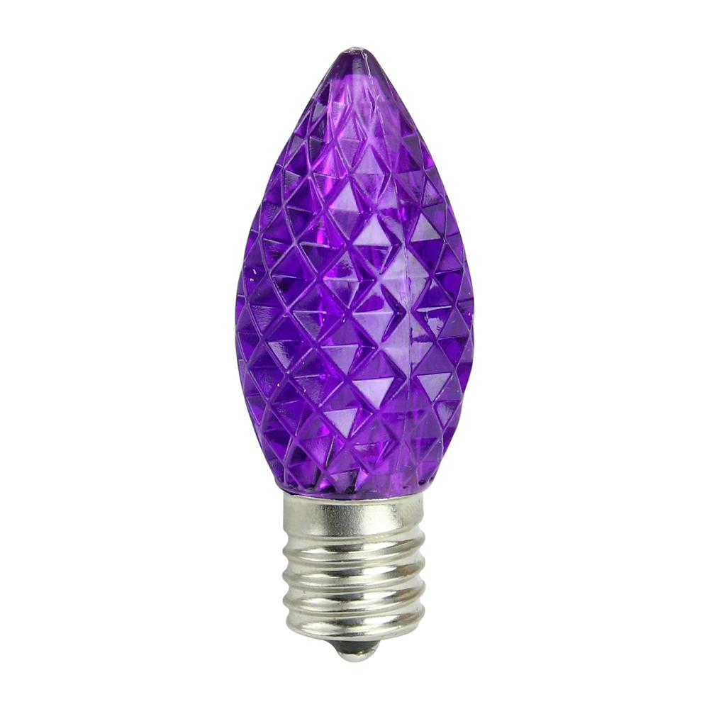 Pack of 25 Faceted LED C9 Purple Christmas Replacement Bulbs. The main picture.