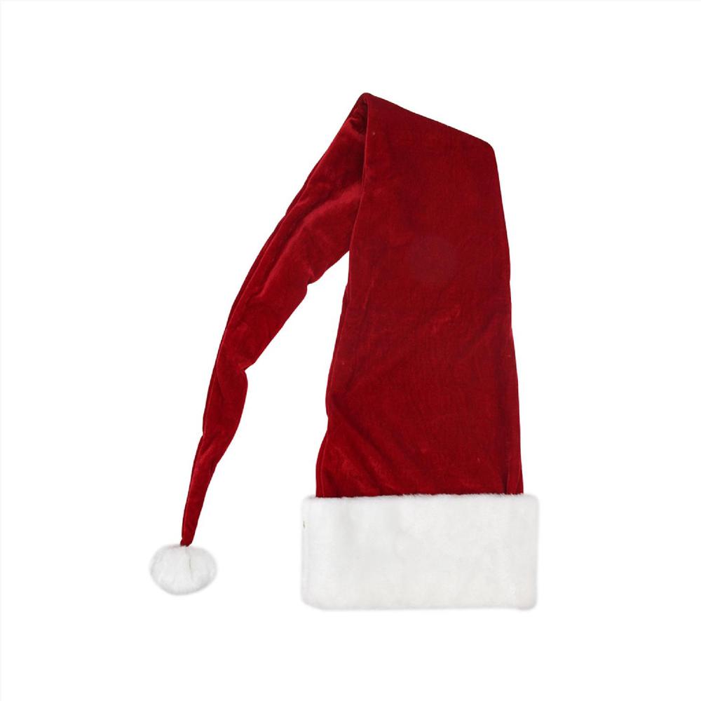 Red and White Santa Unisex Adult Christmas Hat Costume Accessory. Picture 1