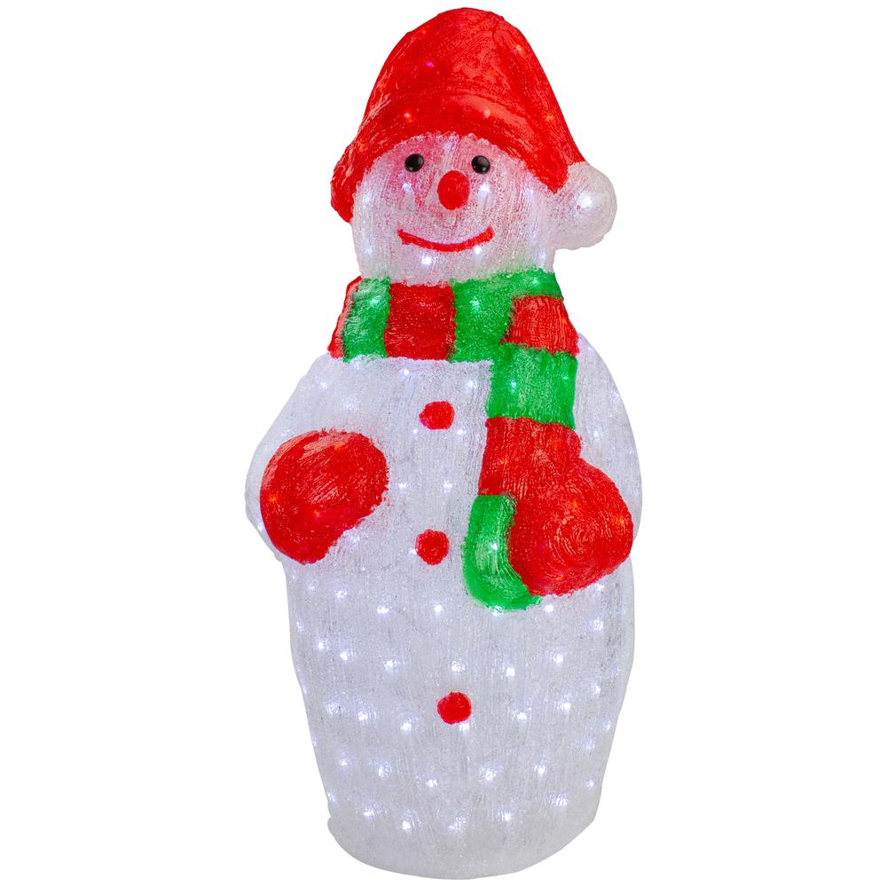 34" Lighted Commercial Grade Acrylic Snowman Christmas Display Decoration. Picture 1