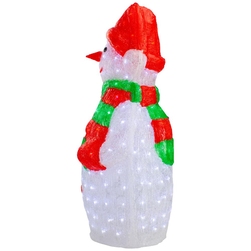 34" Lighted Commercial Grade Acrylic Snowman Christmas Display Decoration. Picture 3