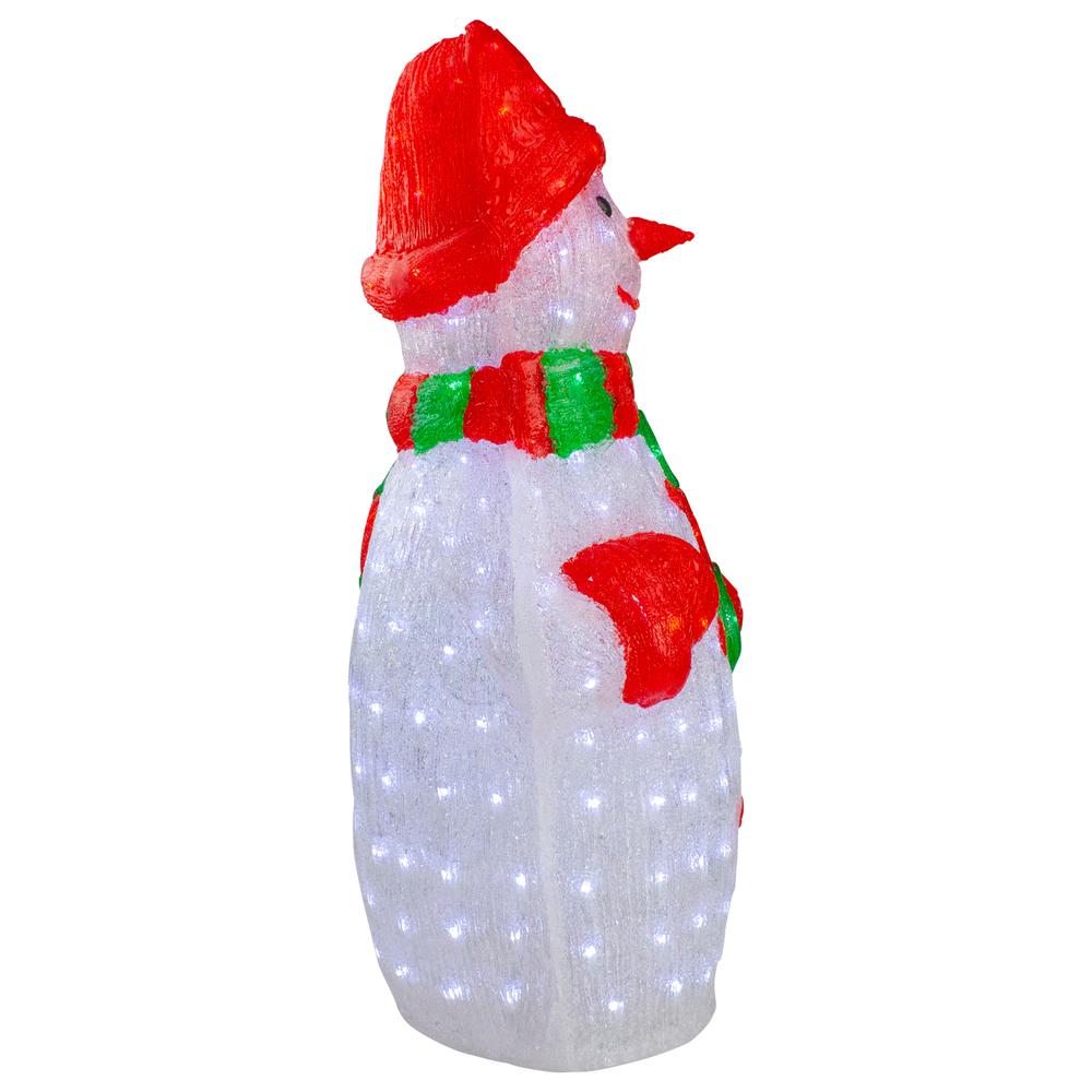 34" Lighted Commercial Grade Acrylic Snowman Christmas Display Decoration. Picture 4
