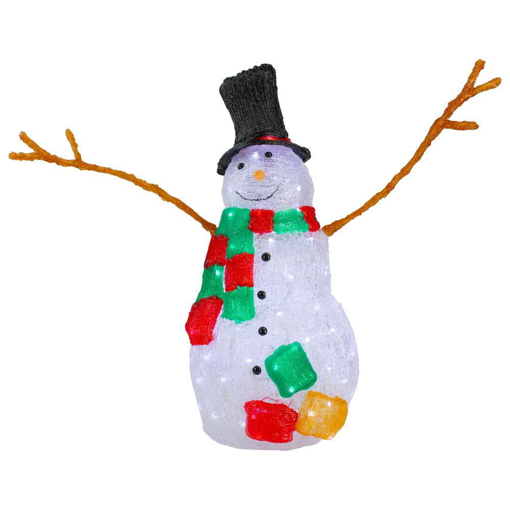 23" Lighted Commercial Grade Acrylic Snowman Christmas Display Decoration. Picture 1