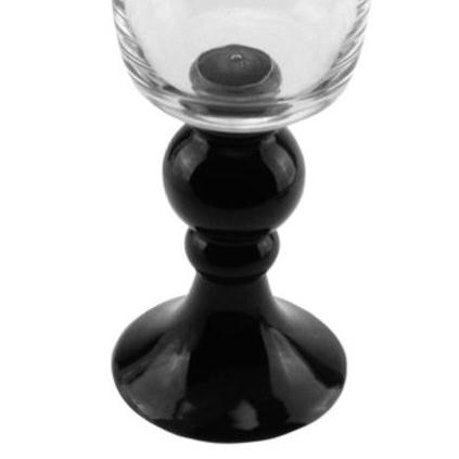 23.5" Clear and Jet Black Glass Pedestal Style Flower Vase. Picture 2