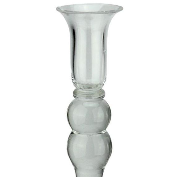 12" Clear Transparent Glass Taper Candle Holder. Picture 2
