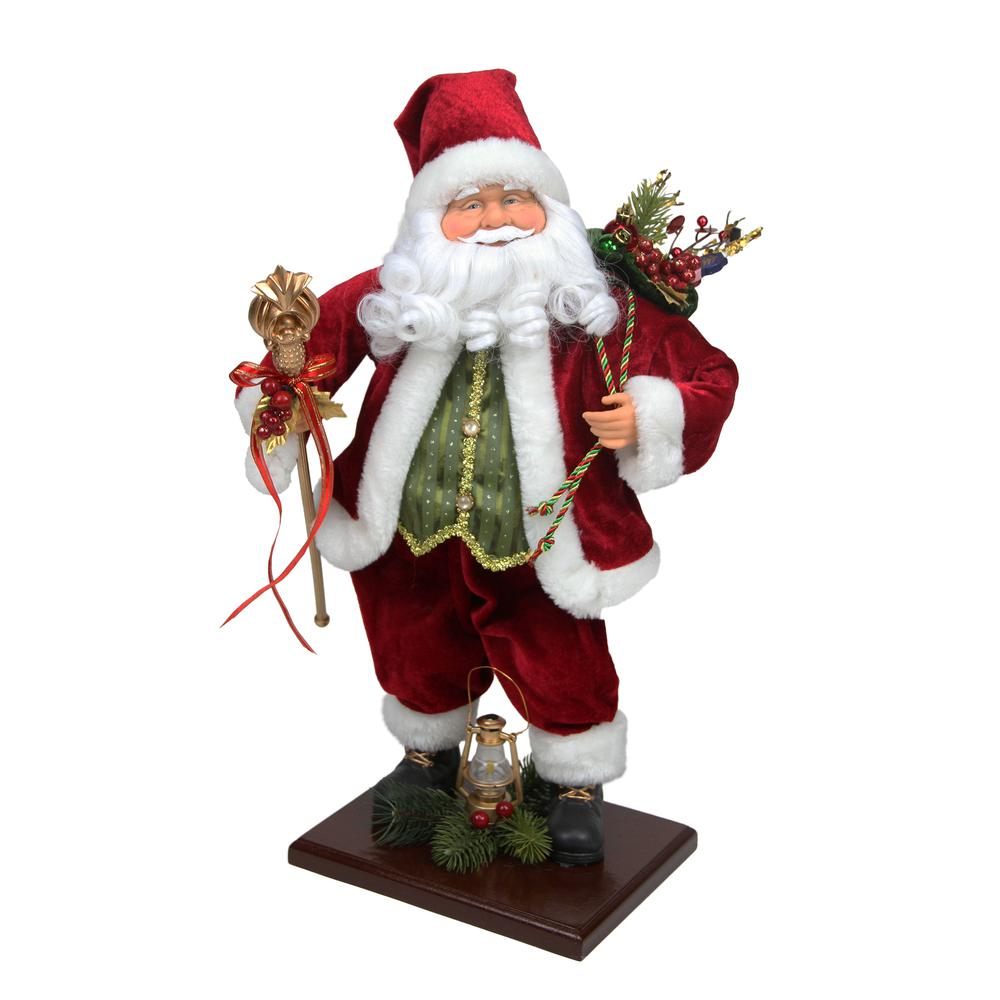18" Red and White Santa Claus Christmas Tabletop Decor. Picture 1
