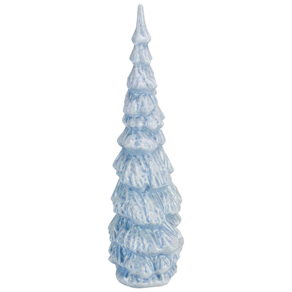 12.5" Blue and White Textured Christmas Tree Tabletop Decor. Picture 3