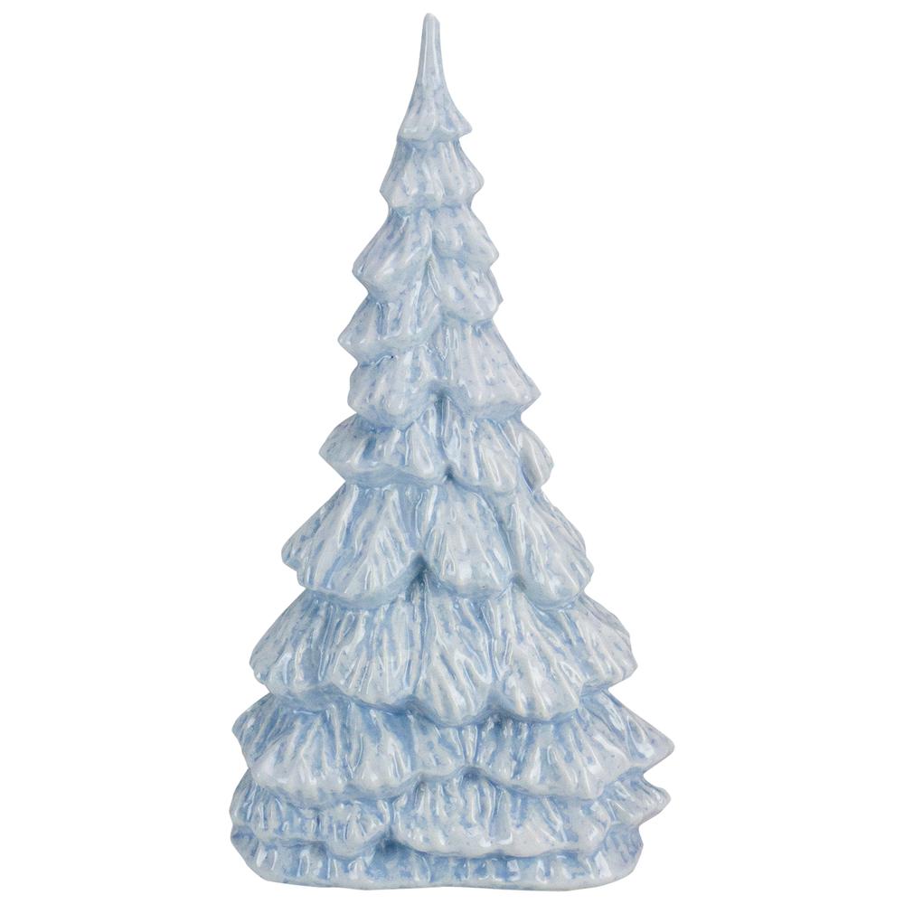 12.5" Blue and White Textured Christmas Tree Tabletop Decor. Picture 4