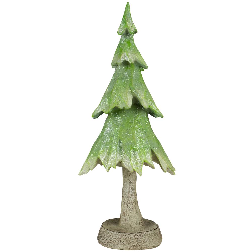 14.5" Green Glittered and Textured Christmas Tree Decoration. Picture 1