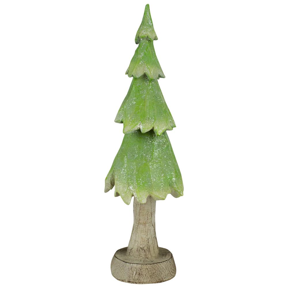 14.5" Green Glittered and Textured Christmas Tree Decoration. Picture 3