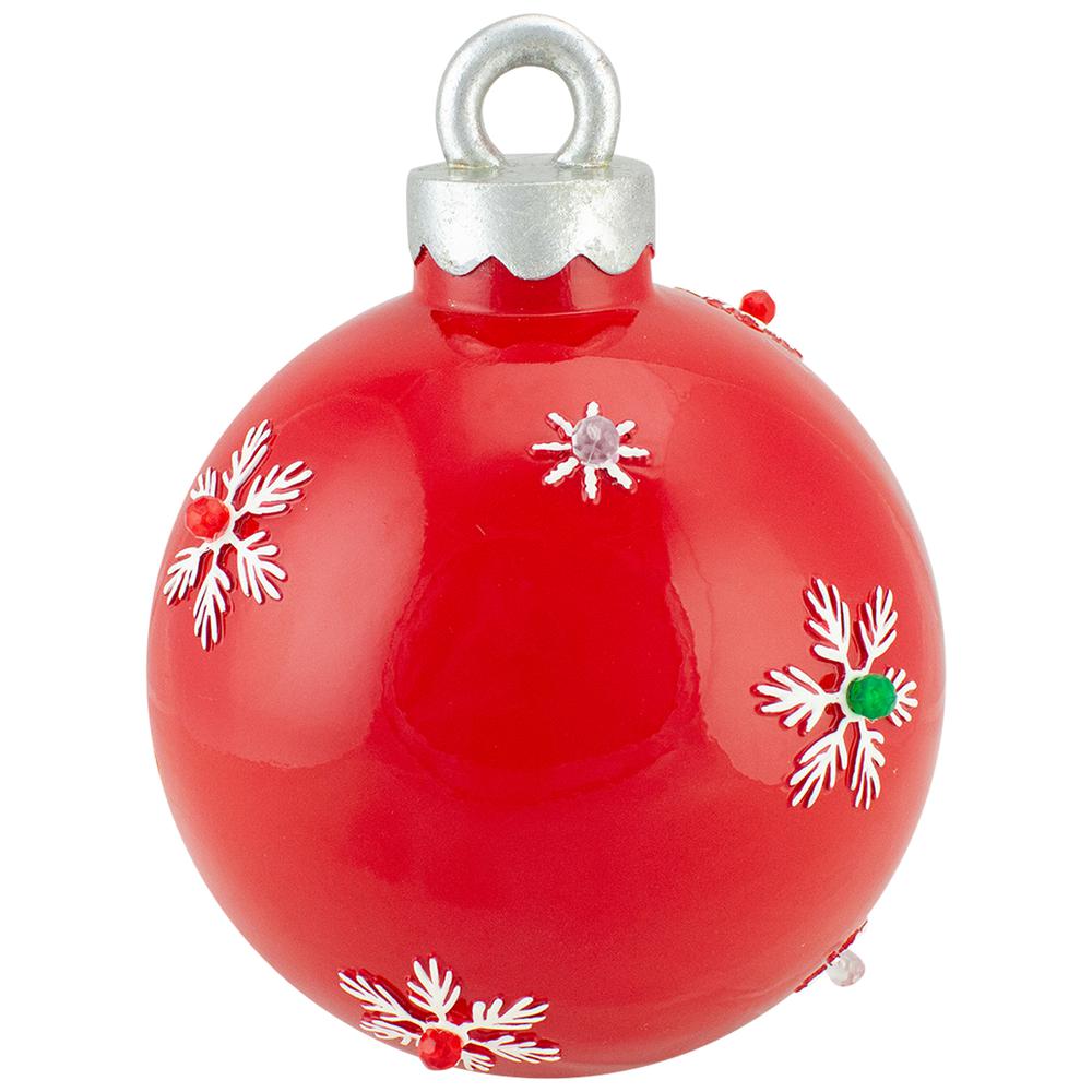 10" LED Lighted Red and Green Merry Christmas Ball Ornament Table Decoration. Picture 2