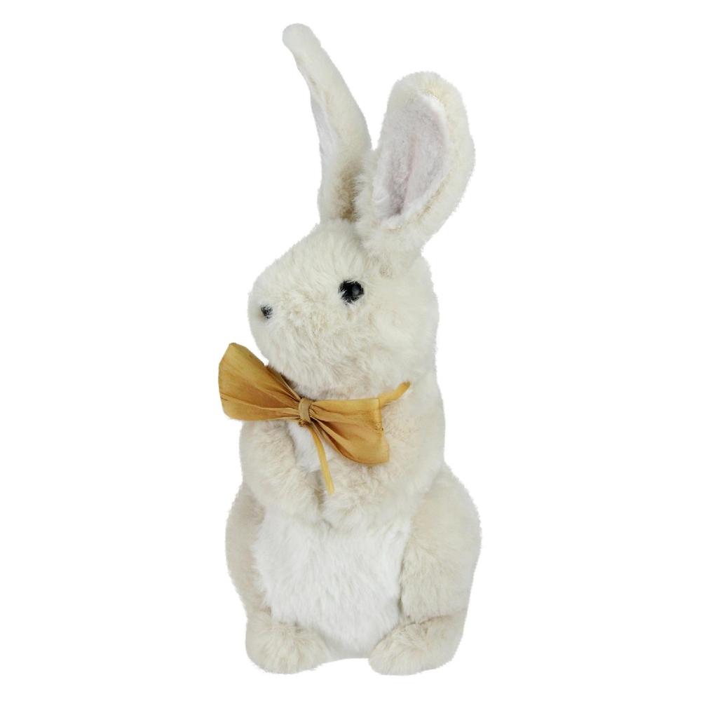 11.5" Beige Plush Standing Easter Bunny Rabbit Boy Spring Figure. Picture 2