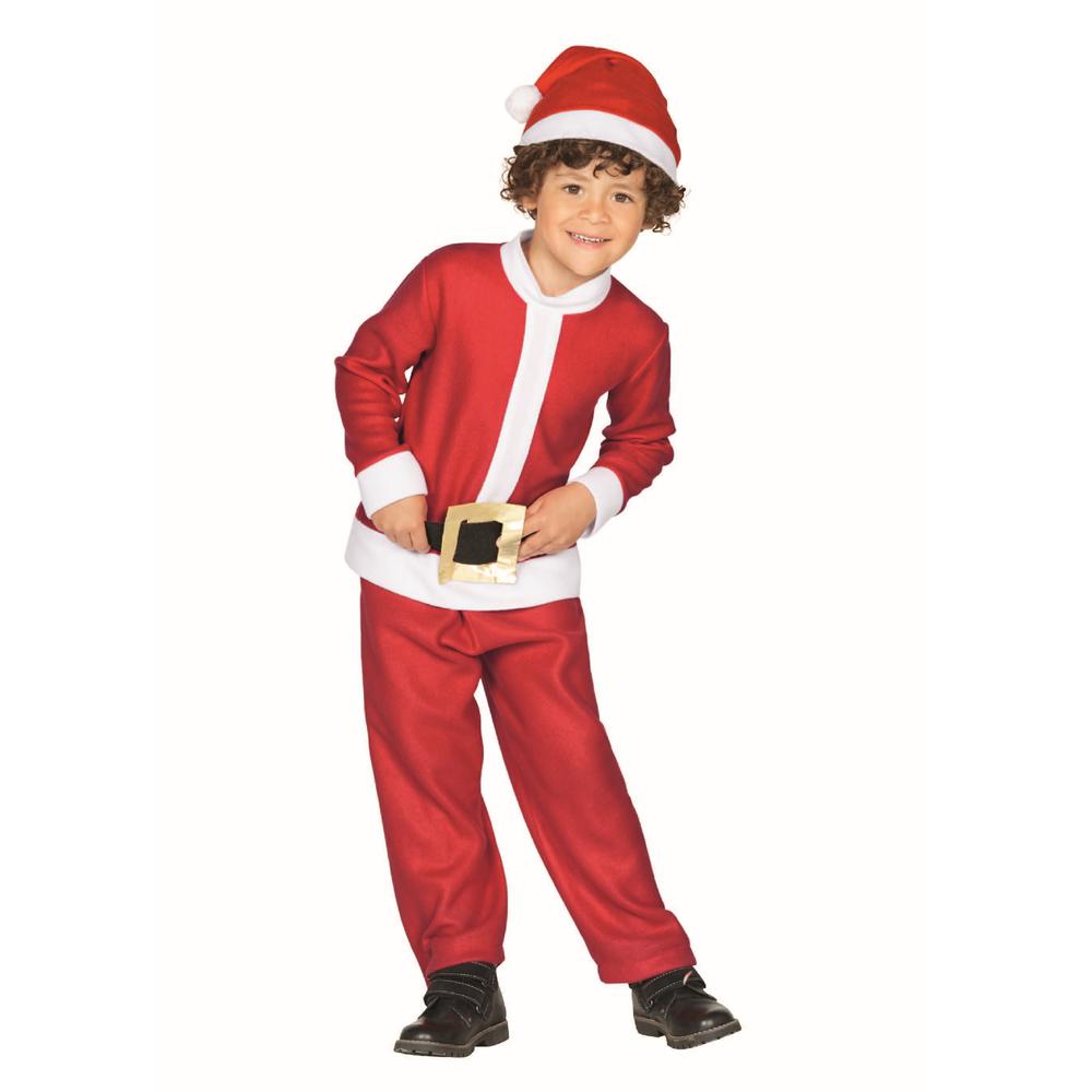 White and Red Santa Claus Boy's Christmas Costume - 6-8 Years. The main picture.