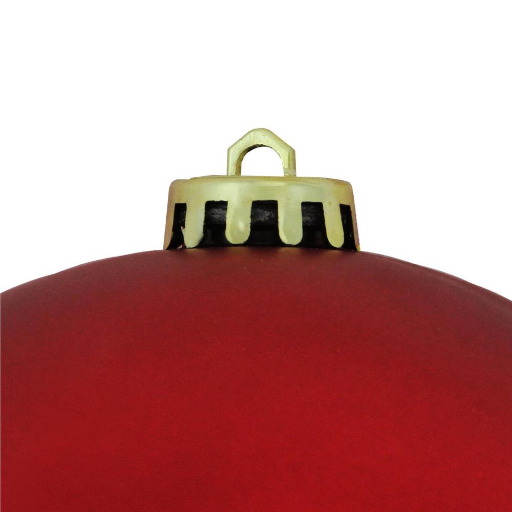 Red Shatterproof Matte Commercial Christmas Ball Ornament 8" (200mm). Picture 2