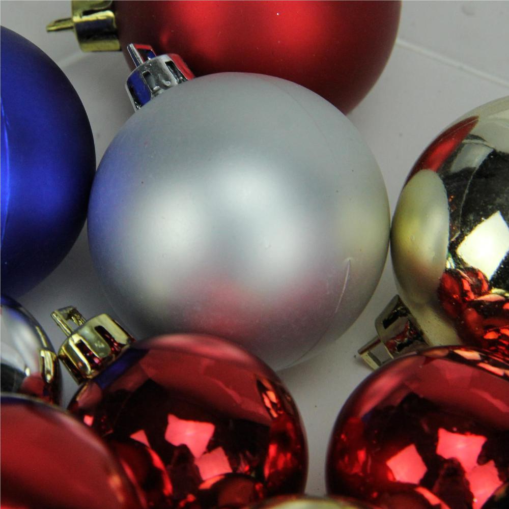 50ct Multi-Color Shatterproof 2-Finish Christmas Ball Ornaments 2" (50mm). Picture 2