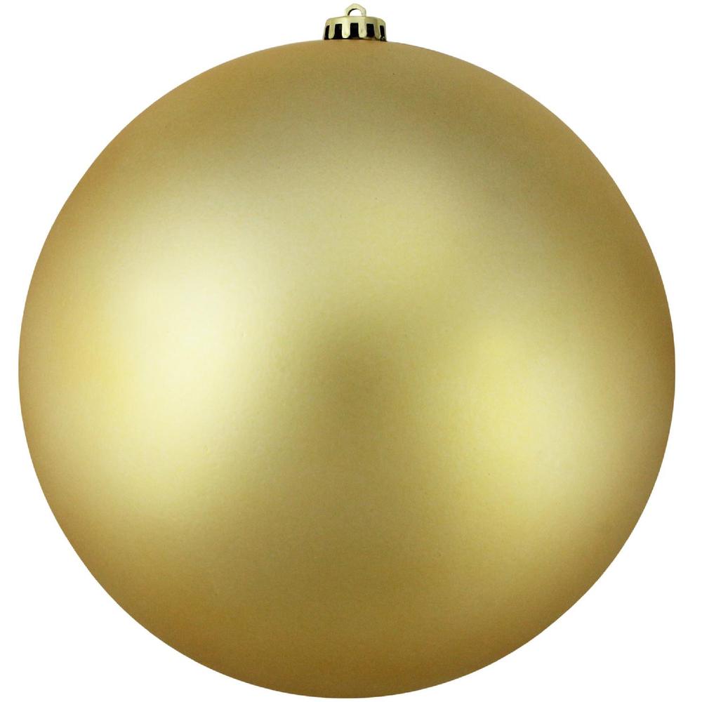 Matte Vegas Gold Shatterproof Christmas Ball Ornament 8" (200mm). Picture 1
