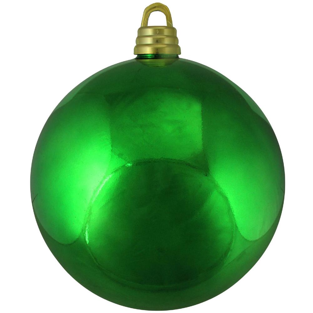Shiny Xmas Green Shatterproof Commercial Size Christmas Ball Ornament 12" (300mm). Picture 1