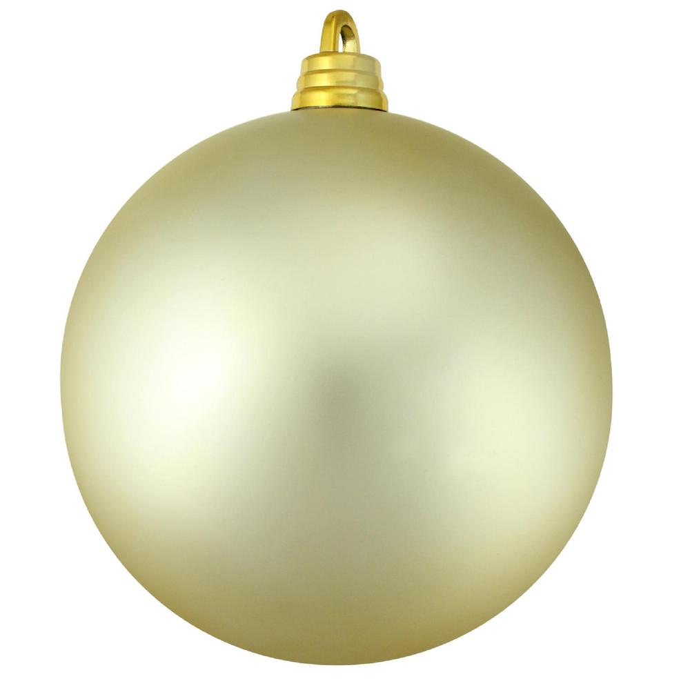 Champagne Gold Shatterproof Matte Christmas Ball Ornament 12" (300mm). Picture 1