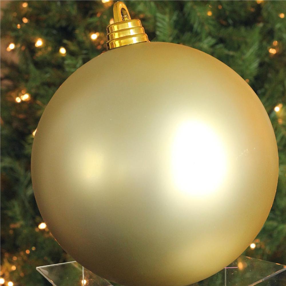 Champagne Gold Shatterproof Matte Christmas Ball Ornament 12" (300mm). Picture 3