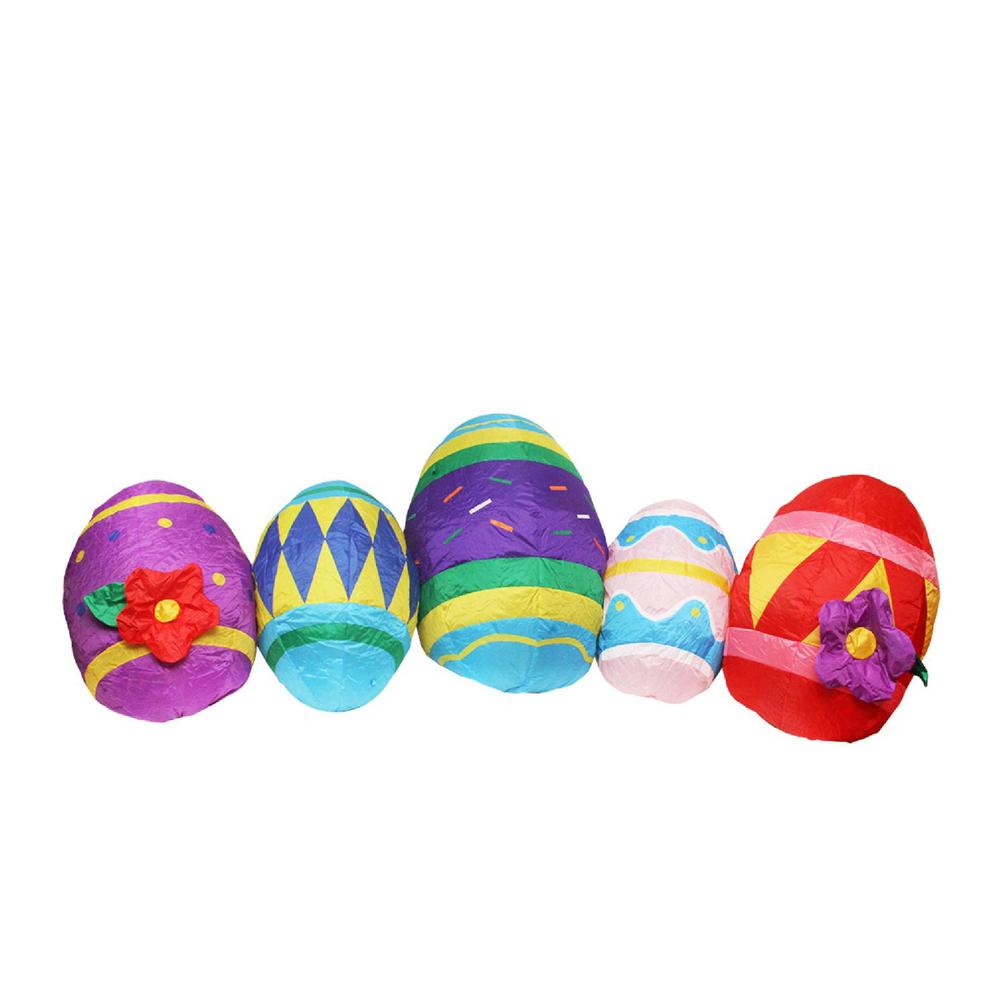 10' Inflatable Lighted Easter Eggs Outdoor Decoration. Picture 1