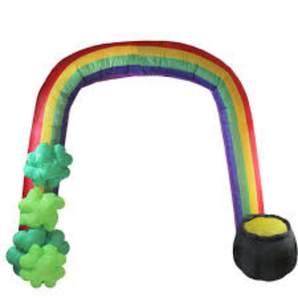 13' Inflatable Lighted St. Patrick's Day Rainbow Outdoor Decoration. Picture 2