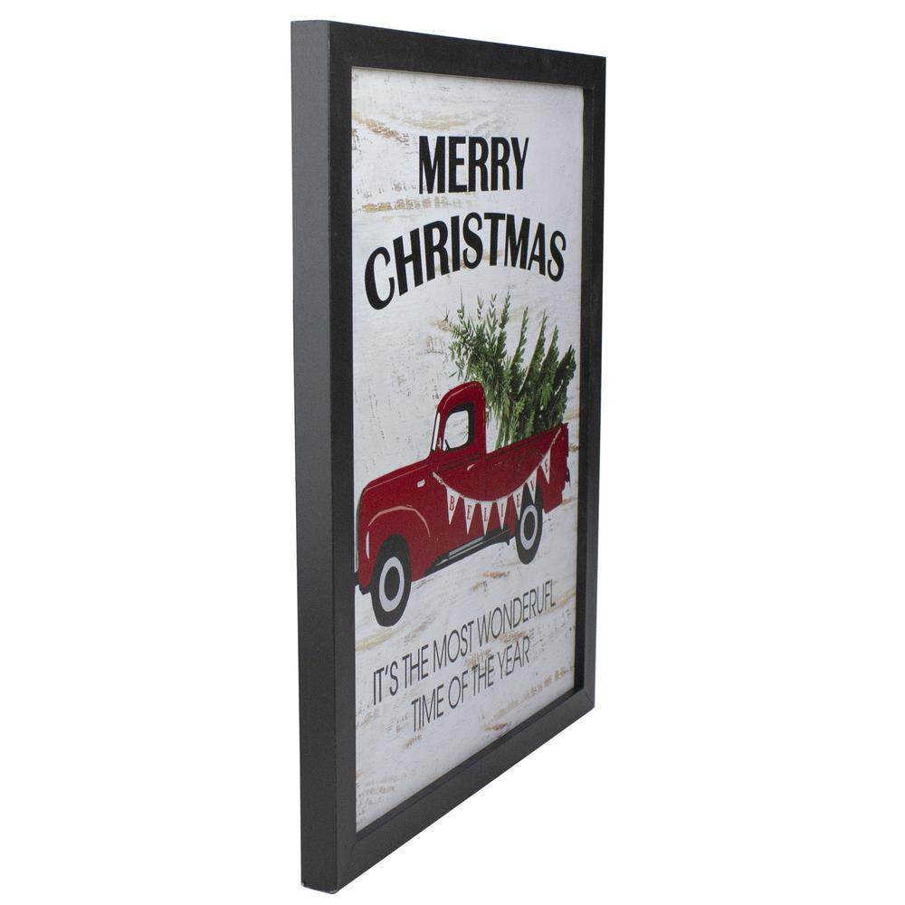 16" Lighted Red and Green Merry Christmas Canvas Wall Art. Picture 2