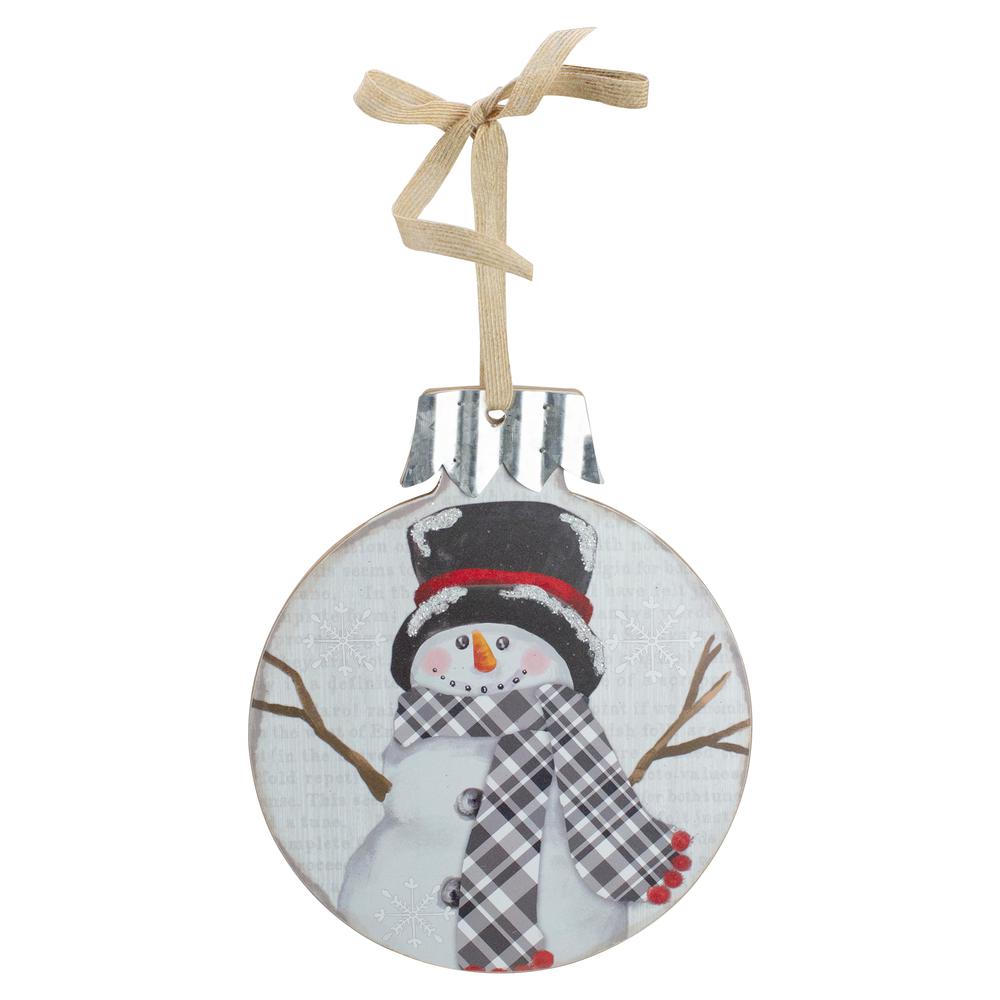 9.5" Black and Red Smiling Snowman Christmas Wall Decor. The main picture.
