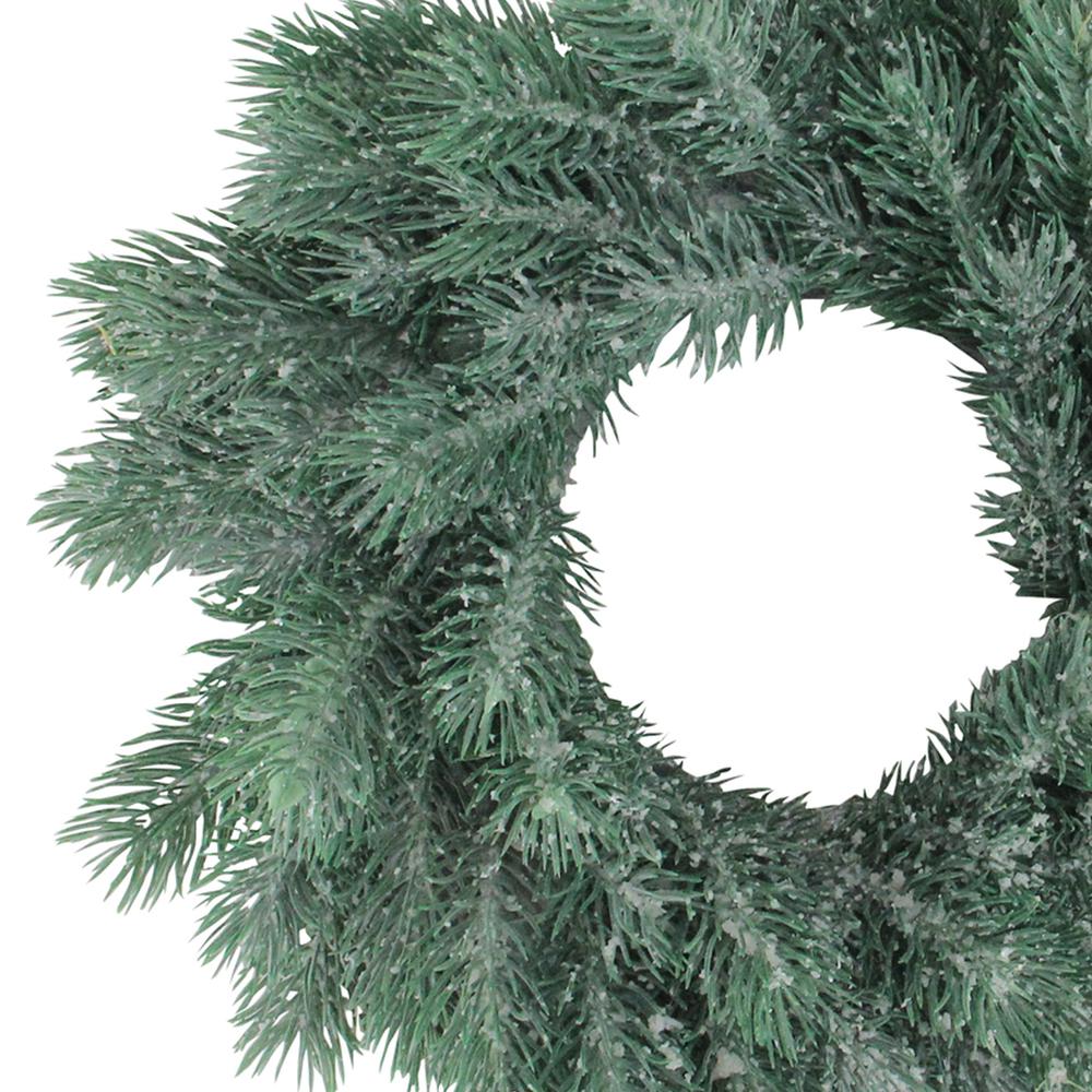 Traditional Frosted Green Pine Decorative Christmas Wreath - 12-Inch  Unlit. Picture 1