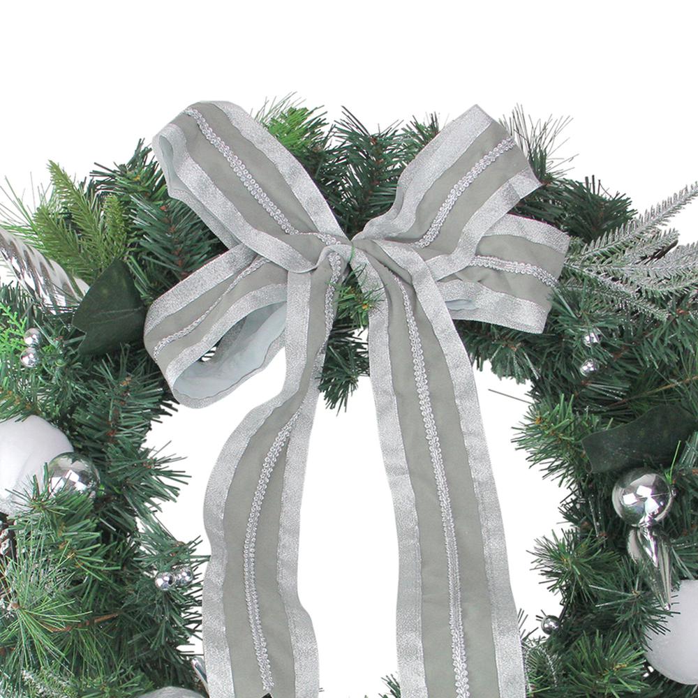 Bow and Pine Cone Artificial Christmas Wreath - 24-Inch  Unlit. Picture 2