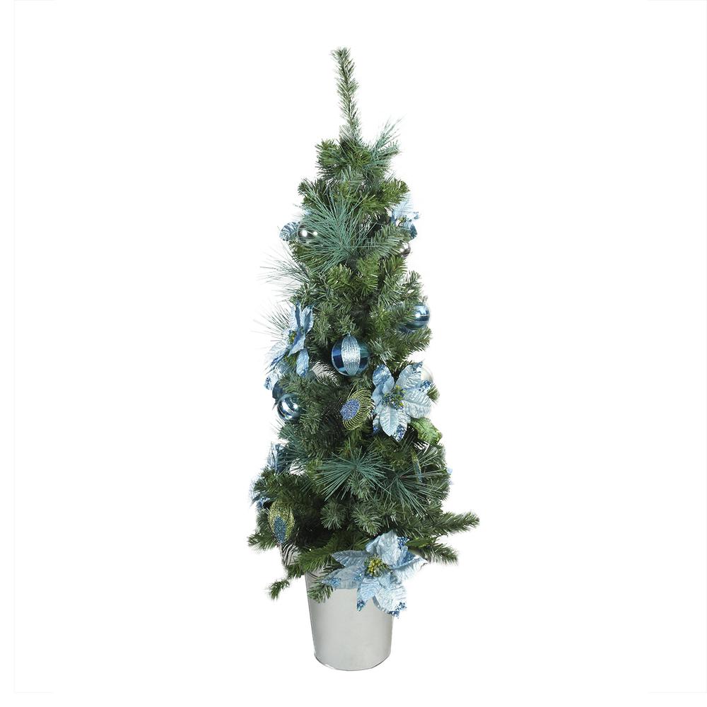 4' Green Potted Two-Tone Pine Pencil Artificial Christmas Tree - Unlit. Picture 1
