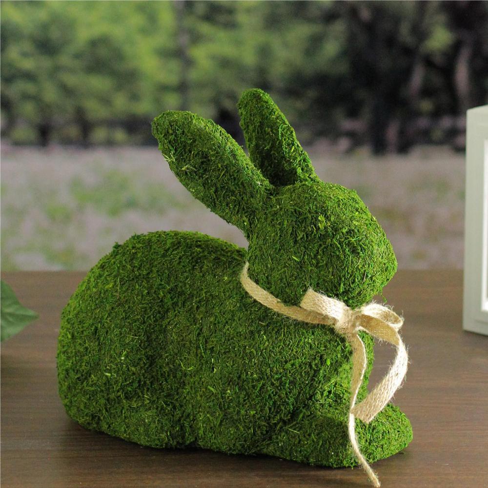 moss rabbit figurine