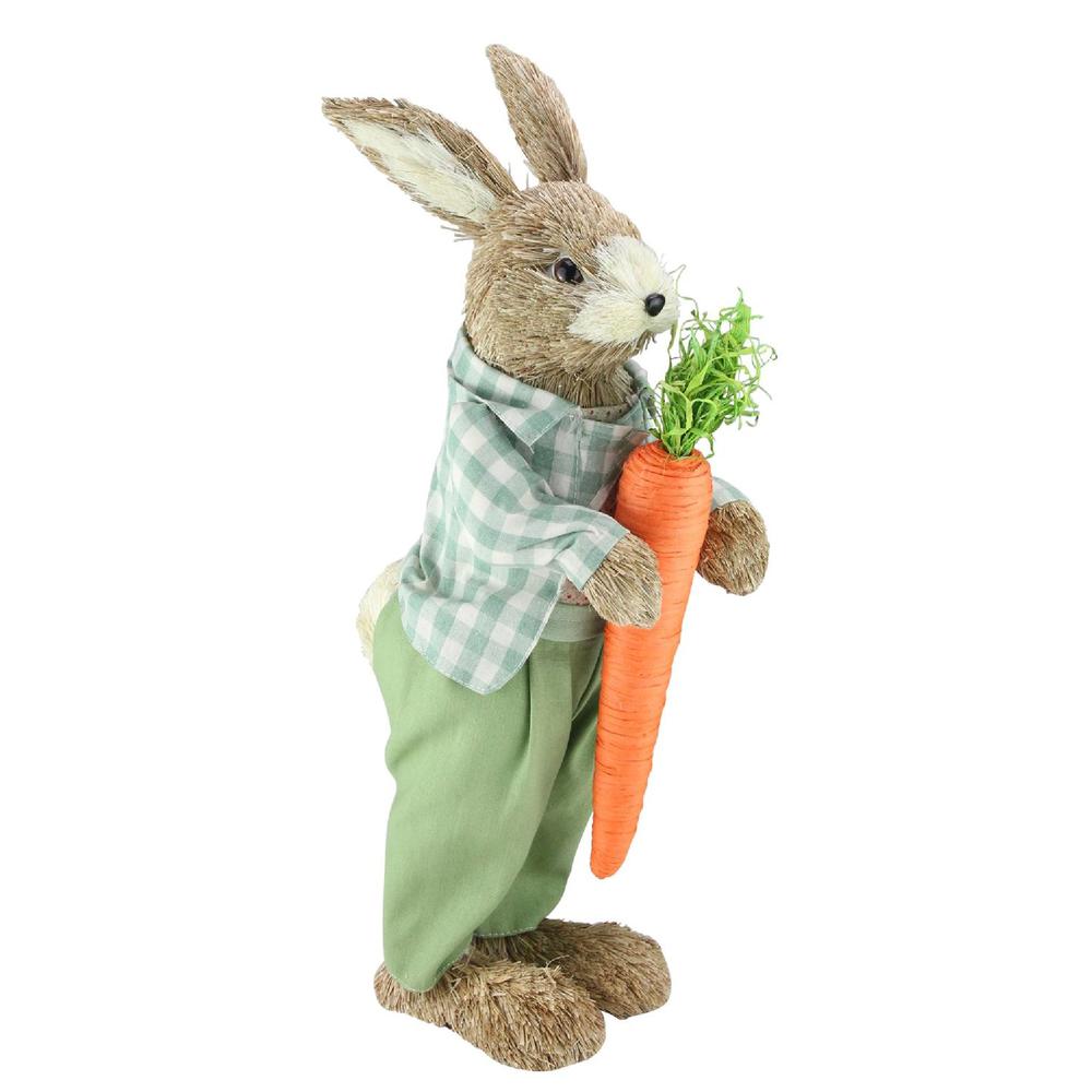 19" Spring Sisal Standing Bunny Rabbit Figure with Carrot. Picture 2