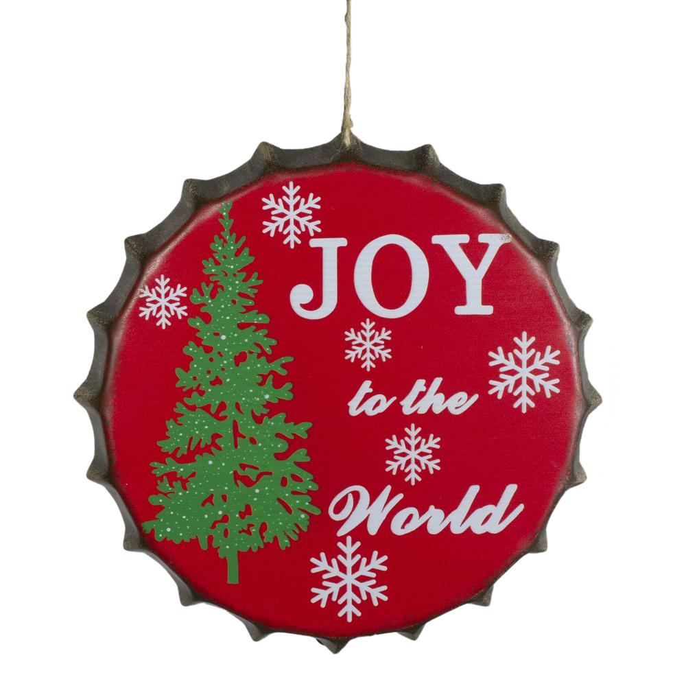 12" Red and Green Joy to the World Christmas Wall Decor. Picture 1