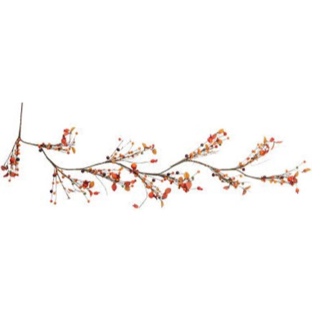 5' x 6" Autumn Harvest Berries and Leaves Rustic Twig Artificial Thanksgiving Garland - Unlit. Picture 2