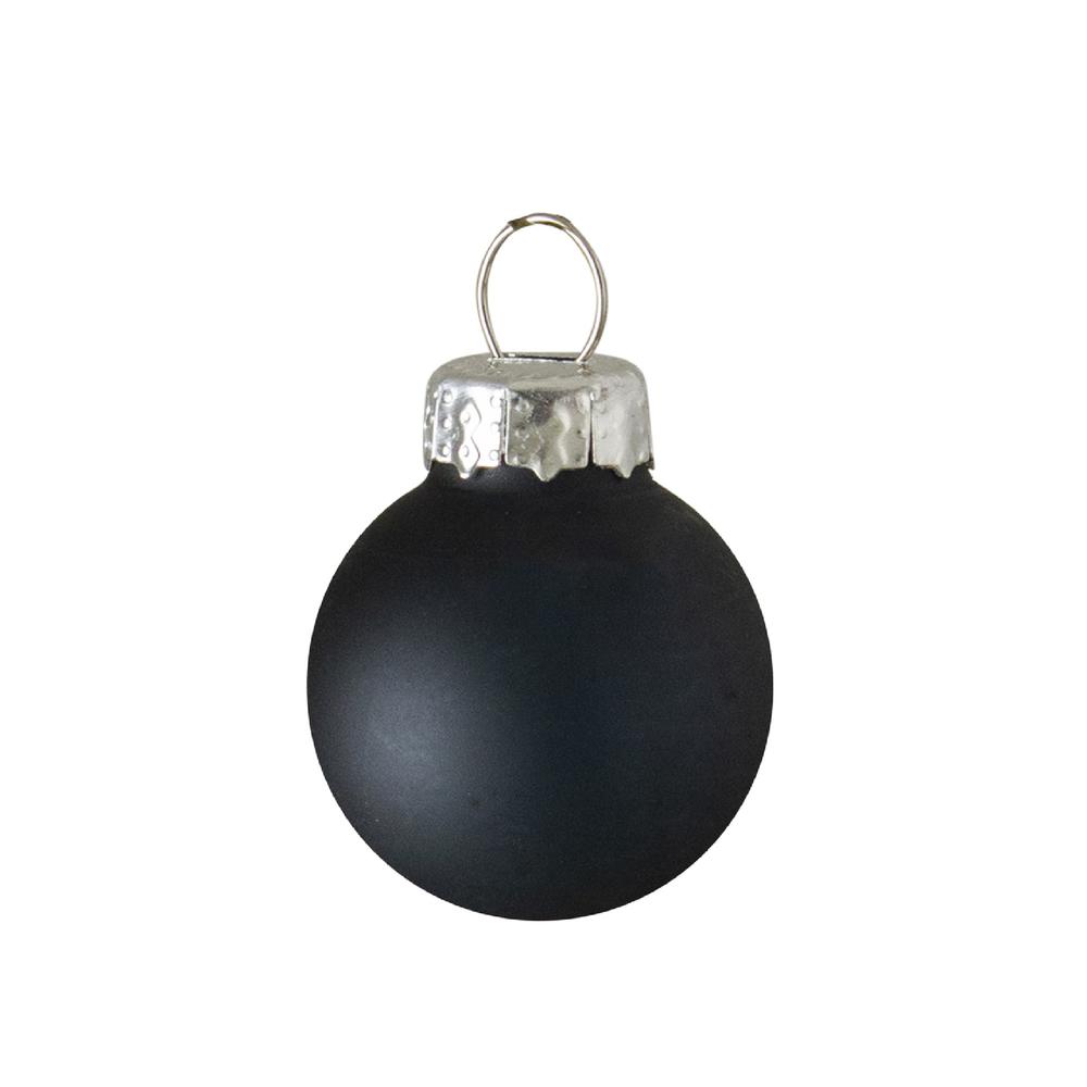 9ct Shiny and Matte Black Glass Ball Christmas Ornaments 2.5" (65mm). Picture 2