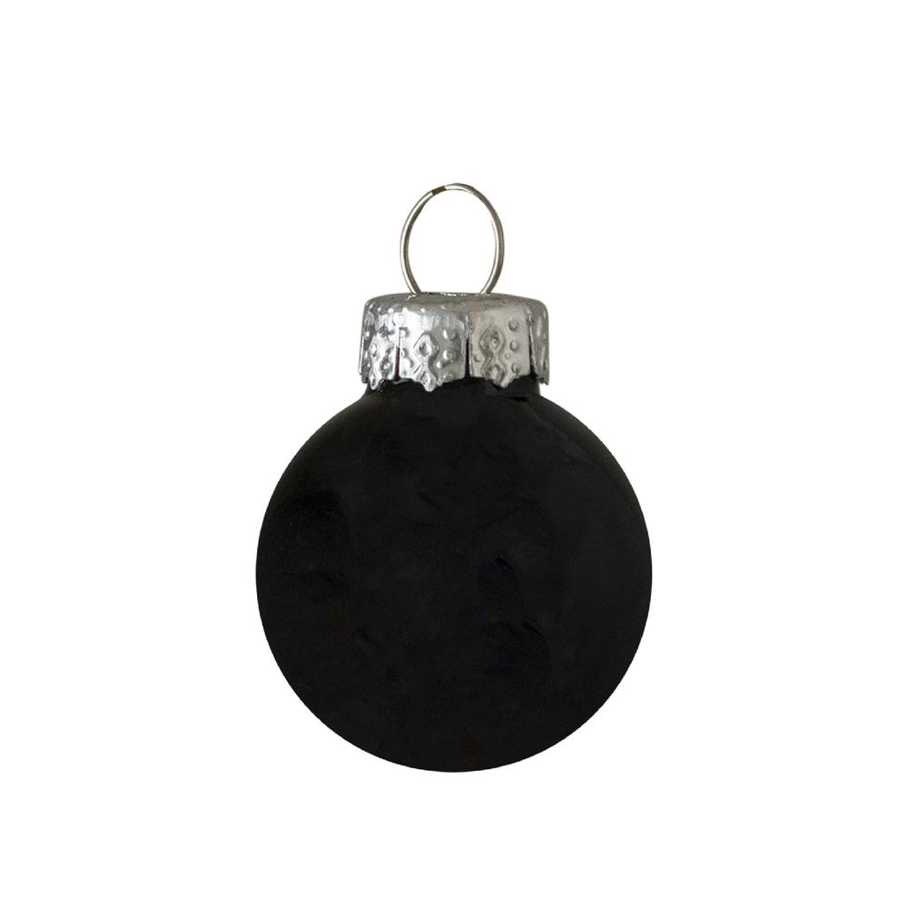 9ct Shiny and Matte Black Glass Ball Christmas Ornaments 2.5" (65mm). Picture 3