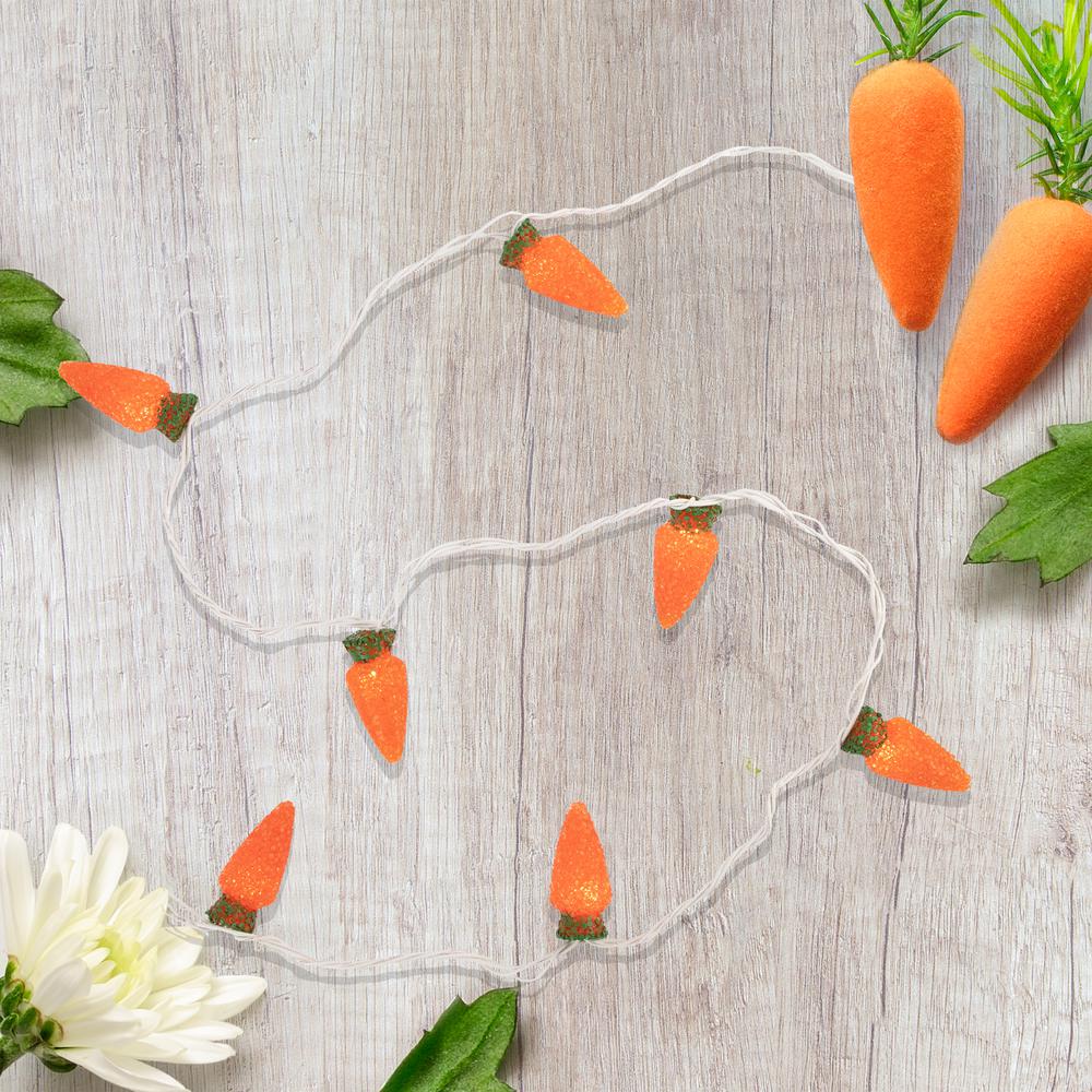 10-Count Orange Carrot Easter String Light Set  7.25ft White Wire. Picture 3