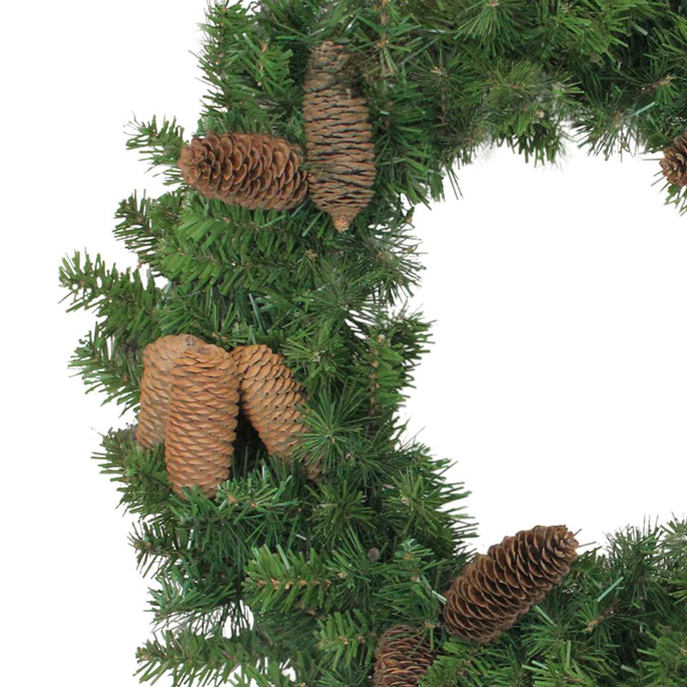 Green and Brown Pine Artificial Christmas Wreath - 24-Inch  Unlit. Picture 1
