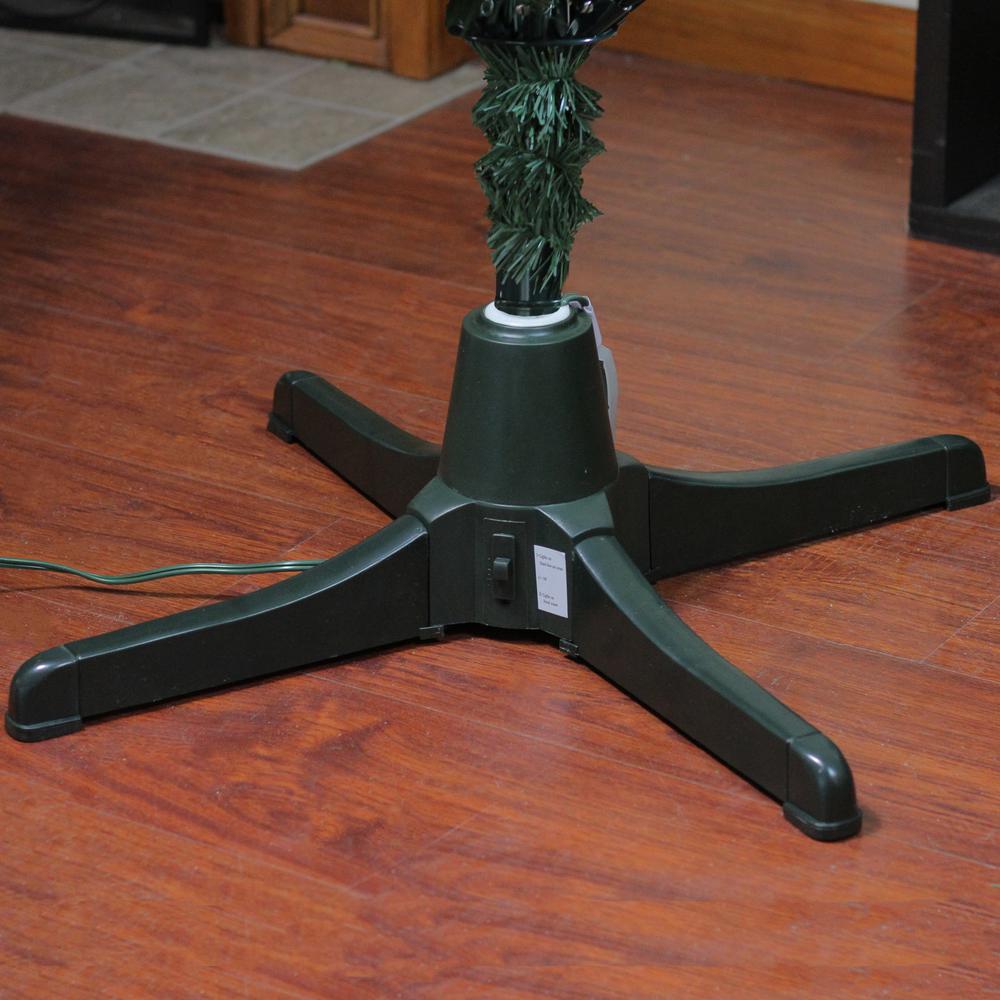 24" Green 360 Degree Rotating Christmas Tree Stand for 7.5' Artificial Trees. Picture 3