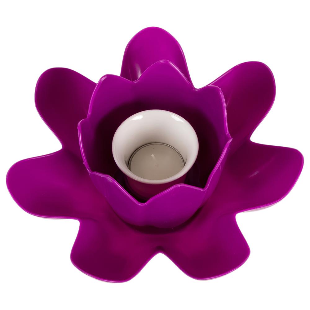 7.5" Magenta Hydro Tools Pool or Spa Floating Flower Candle Light. Picture 2