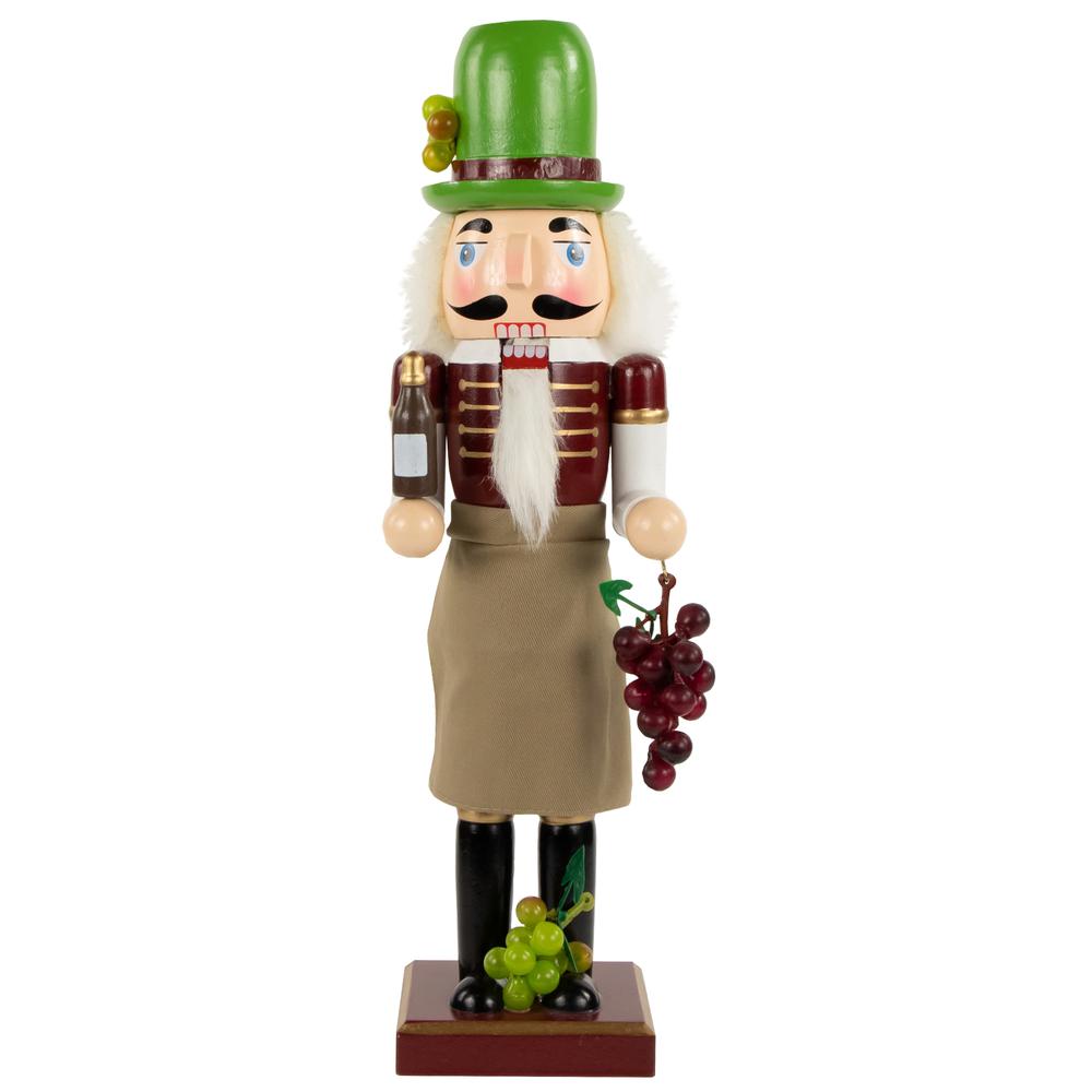 14" Green and Red Wine with Grapes Christmas Nutcracker. Picture 1