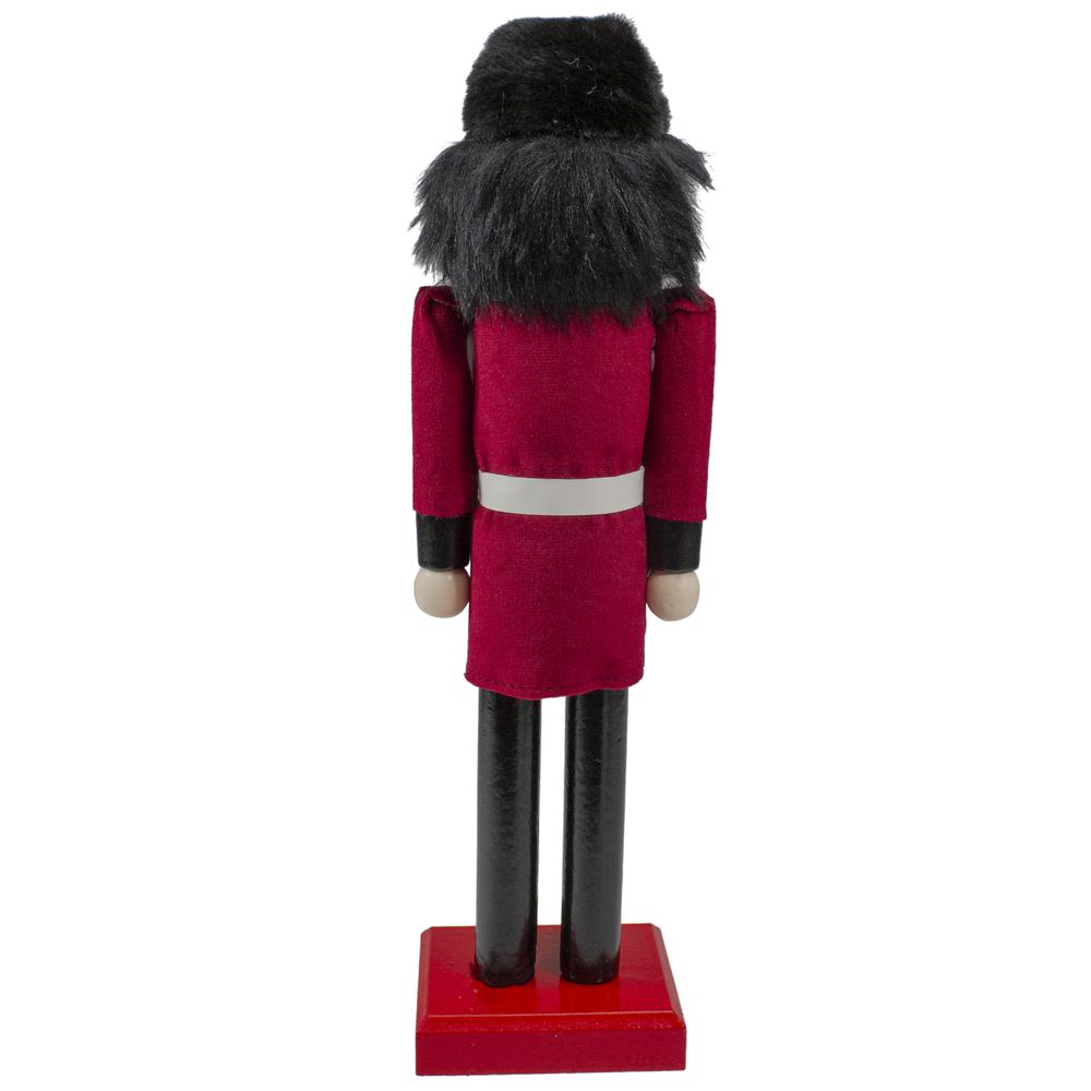 14" Red and Black Royal Guard Christmas Nutcracker Soldier with Rifle. Picture 5