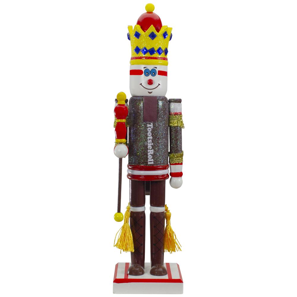 14" Tootsie Roll Wooden Christmas Nutcracker Figure with Scepter. Picture 1
