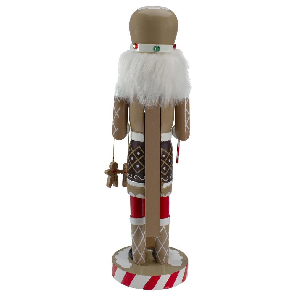 14" Beige and Red Wooden Christmas Nutcracker Gingerbread Chef. Picture 5