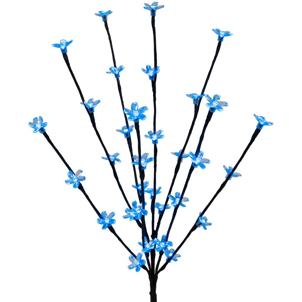 Set of 3 Pre-Lit Cherry Blossom Artificial Tree Branches 2.5' - Blue LED Lights. Picture 2