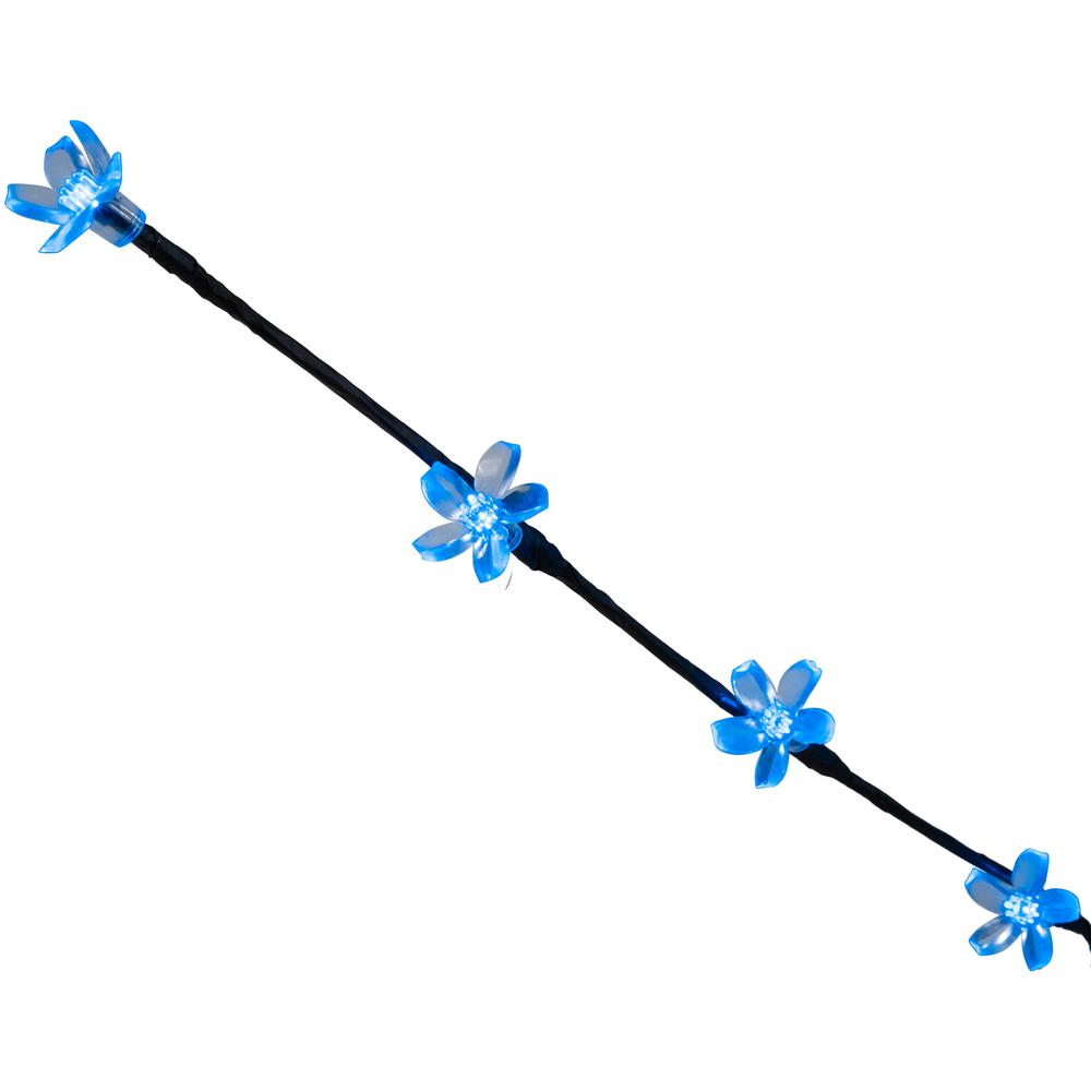 Set of 3 Pre-Lit Cherry Blossom Artificial Tree Branches 2.5' - Blue LED Lights. Picture 4