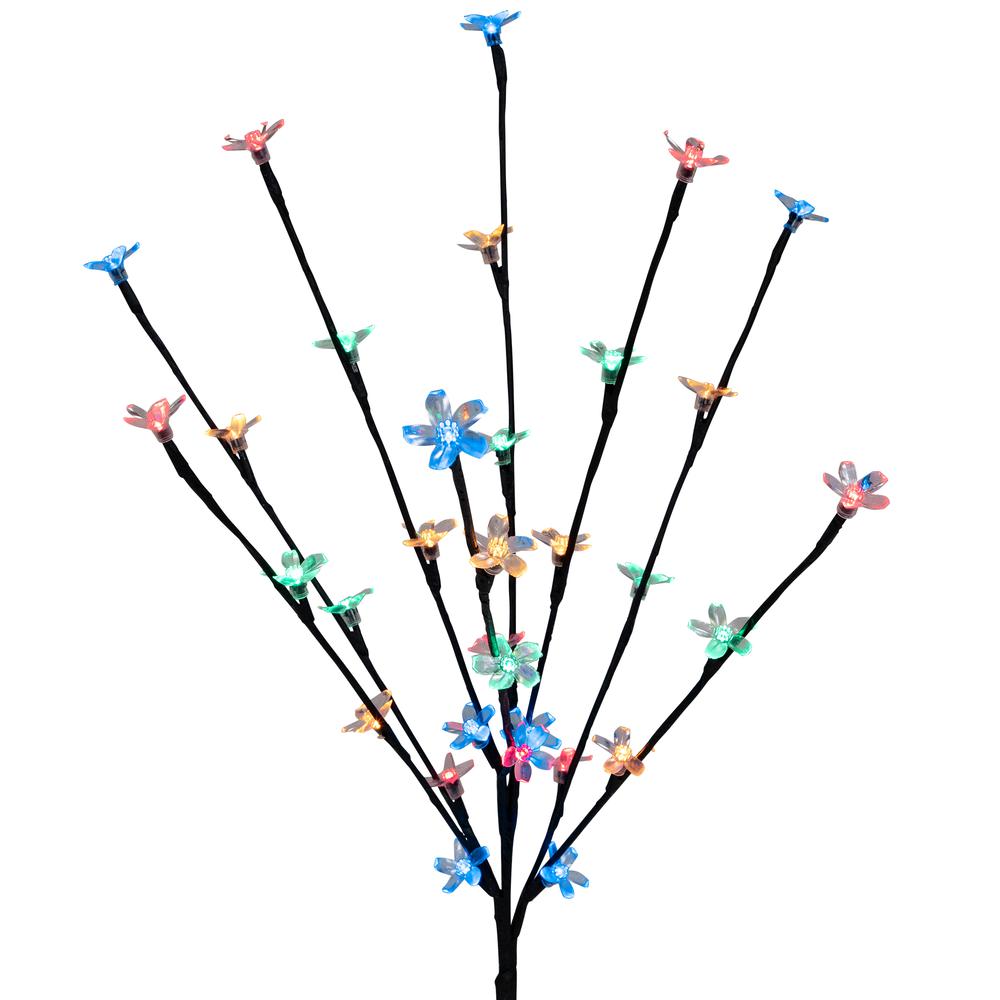 Set of 3 Cherry Blossom Artificial Tree Branches 2.5' - Multicolor LED Lights. Picture 2