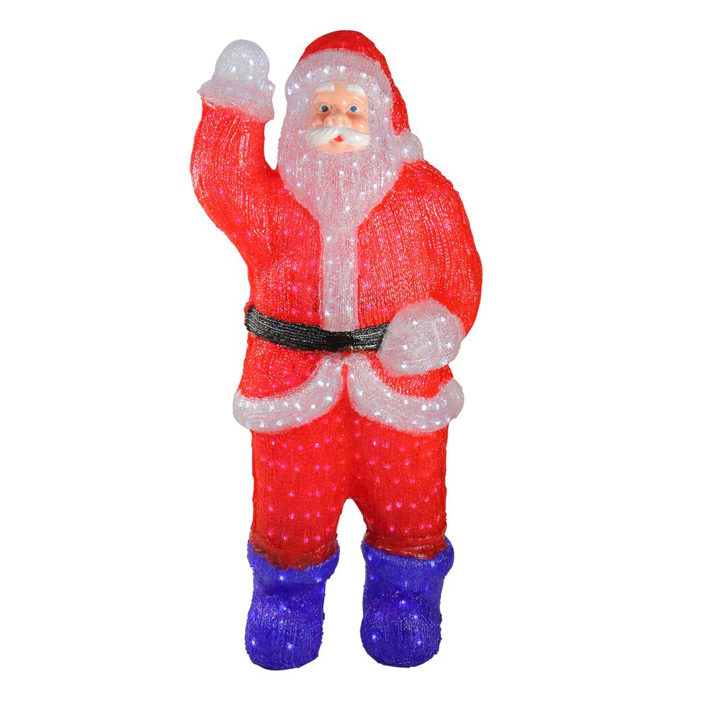3.75' Red and Blue Lighted Commercial Grade Santa Claus Outdoor Christmas Decor. Picture 1