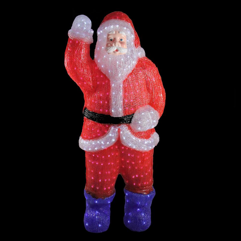 3.75' Red and Blue Lighted Commercial Grade Santa Claus Outdoor Christmas Decor. Picture 3