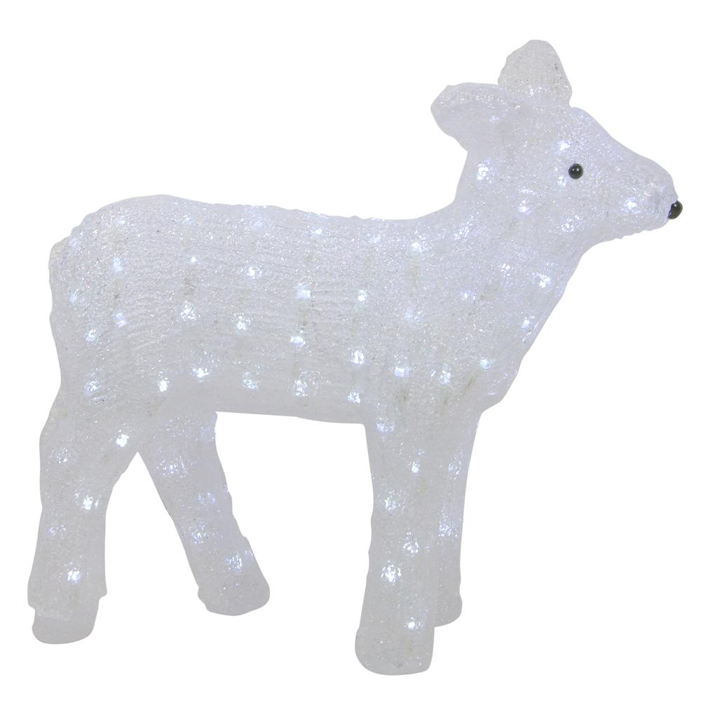 18" Lighted Commercial Grade Acrylic Baby Reindeer Christmas Outdoor Decoration. Picture 2