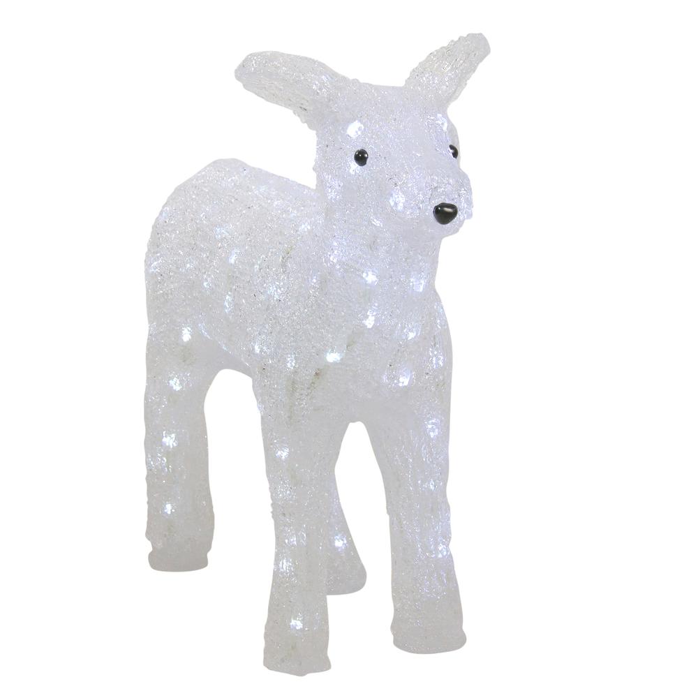 18" Lighted Commercial Grade Acrylic Baby Reindeer Christmas Outdoor Decoration. Picture 1